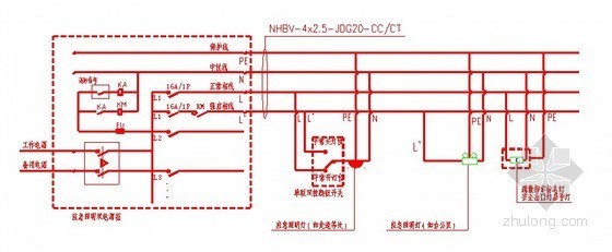 应急照明系统设计方法PPT-供电原理图二 