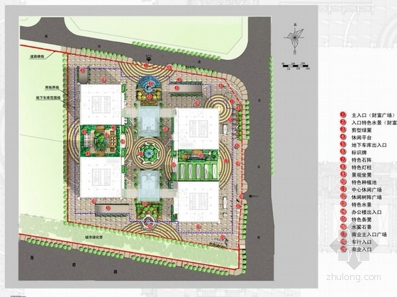 办公区入口景观设计方案资料下载-[郑州]商业综合体景观概念设计方案（入口广场景观设计、屋顶花园设计、园林植物配置）