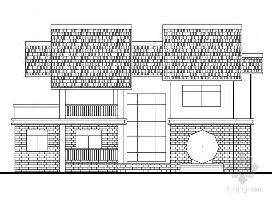 二层别墅CAD套图资料下载-某山庄二层B型别墅（五栋）建筑施工图