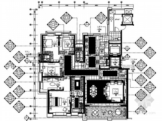 湖南室内装修资料下载-[湖南]长沙国际广场精装六居室内装修施工图