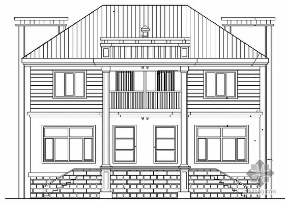滨湖别墅居住小区文本资料下载-某居住小区二层别墅建筑方案图