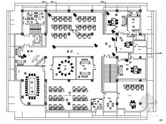 营业厅柜台剖面资料下载-某电信营业厅办公楼装饰设计CAD施工图