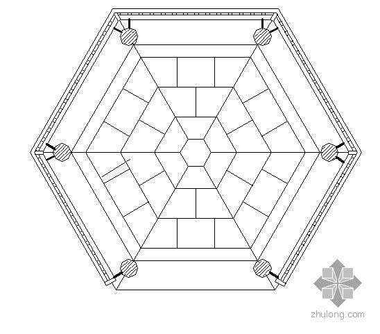 亭子的的施工详图资料下载-六角亭施工详图