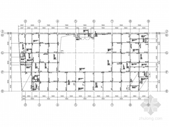商场大厦施工图资料下载-裙房4层主体13层百货大楼结构施工图(分A、B、C区)