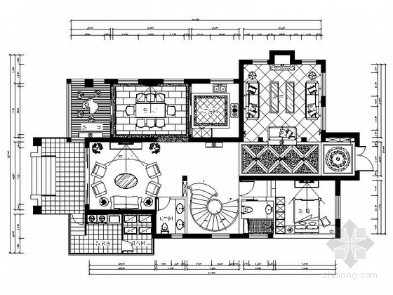 别墅现代装修简约风格资料下载-[上海]高档现代简约风格两层别墅室内装修施工图
