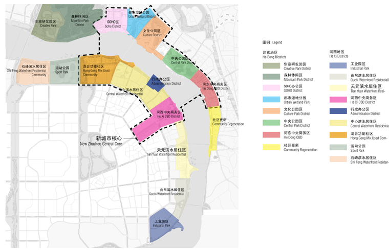 [湖南]株洲生态沿江风光带景观规划设计（PDF+28页）-区域平面图