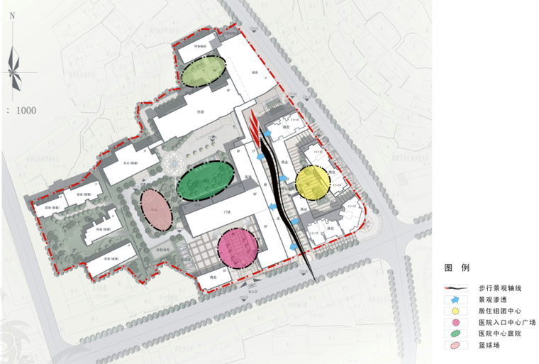 保靖人民医院建筑设计方案文本+CAD-景观绿化分析图