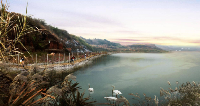 滨水绿道景观设计资料下载-[浙江]条带式生态河道整治滨水湿地公园景观设计方案