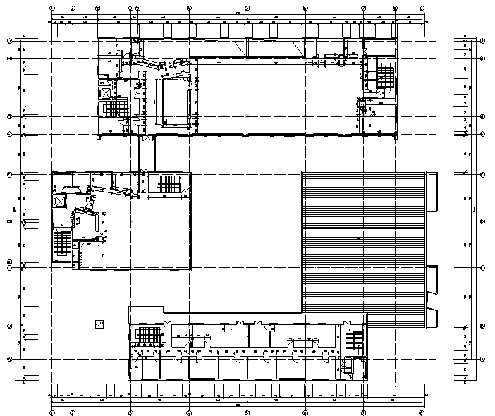 [江苏]科教产业园办公空间设计施工图（附效果图）-三层墙体定位图