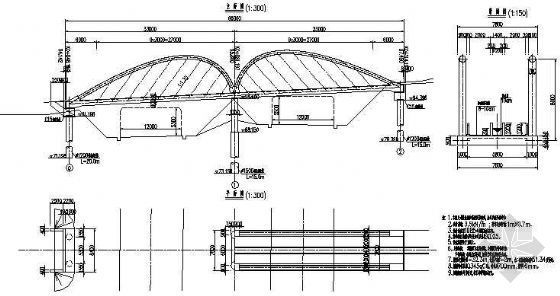 异形拱设计资料下载-2×33m异形钢拱桥（渡槽桥）设计图