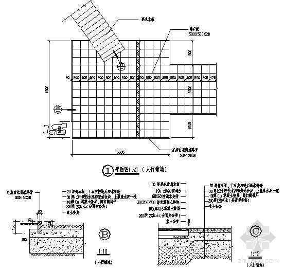 景观铺地做法资料下载-人行铺地做法详图