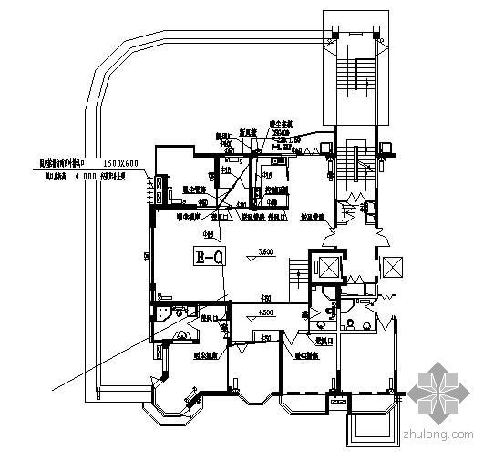 单层住宅楼cad施工图资料下载-某住宅楼三层中央吸尘系统施工图
