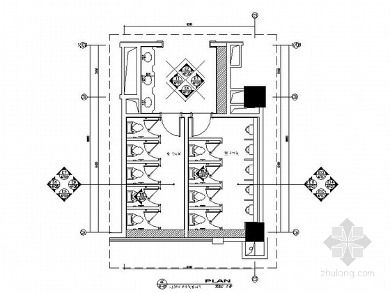 室内卫生间隔墙节点资料下载-[昆山]五星级酒店卫生间室内装饰设计施工图