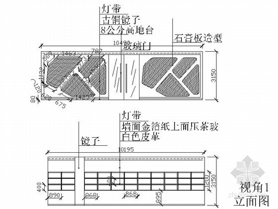 [毕业设计]某展厅装修施工图含效果图-立面 