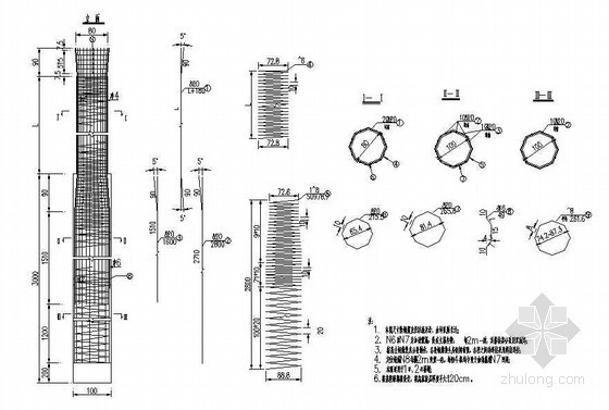桥梁花瓶墩墩柱资料下载-预制空心板桥墩墩柱及桩基钢筋布置节点详图设计