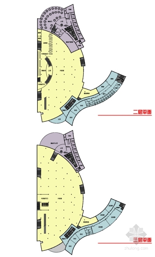 [江苏]高层半弧形信息传媒大厦建筑方案文本-高层半弧形信息传媒大厦建筑平面图