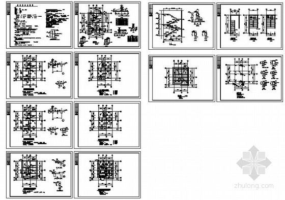 别墅结构设计cad图资料下载-某框混别墅结构设计图