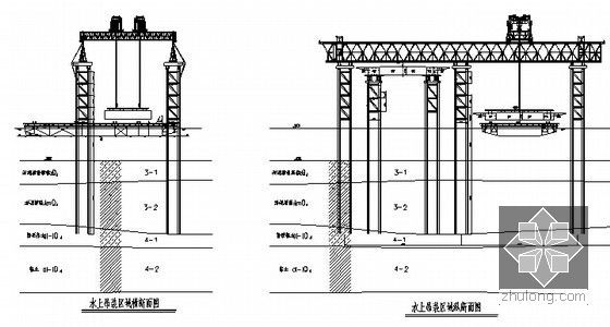[浙江]创金杯奖跨海域群桩基础双塔双索面组合梁自锚式悬索桥工程项目策划书130页-节段吊装门架示意图