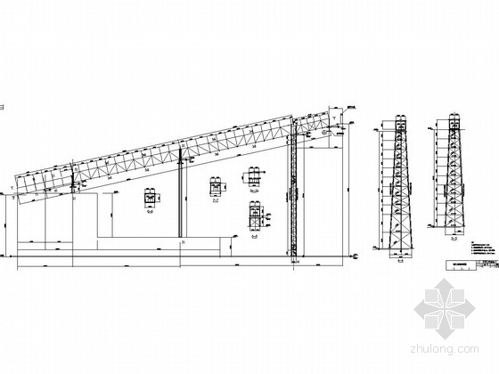 钢结构结构及支撑布置图资料下载-钢结构高炉上料通廊布置图