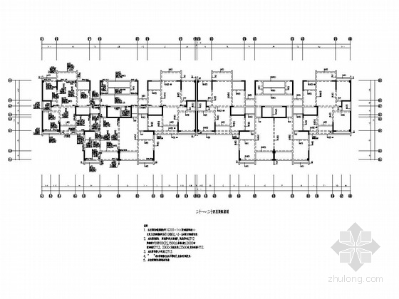 [福建]27层框剪结构住宅楼结构施工图-二十一~二十四层梁配筋图 