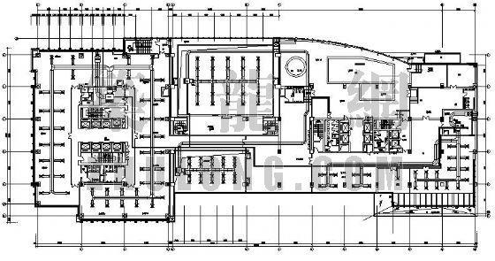 某美食城空调风平面图资料下载-某宾馆空调平面图