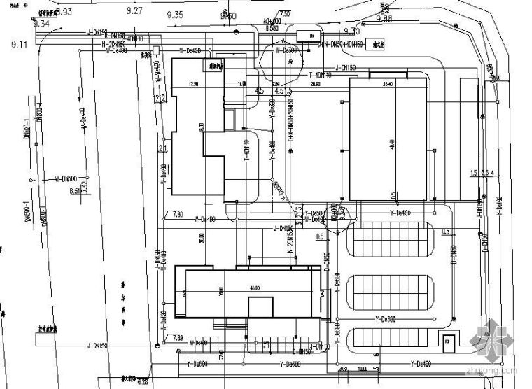 工业园区景观施工图CAD资料下载-南京某工业园区路灯所管综施工图