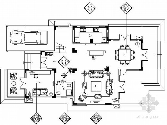 南加州风格别墅案例资料下载-[海南]南加州风格样板间施工图