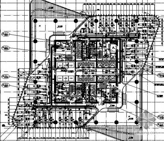 [河南]超高层商业综合体采暖通风及防排烟系统设计施工图（知名甲级设计院）-1#楼16层空调风管系统布置图