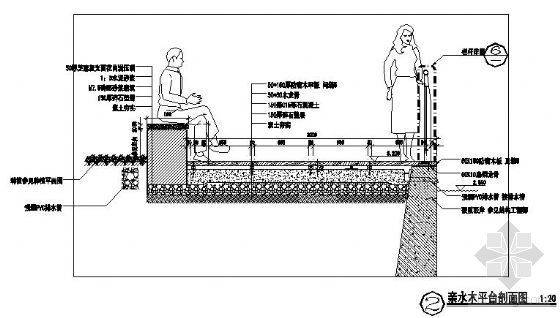 亲水木平台剖面资料下载-某小区亲水木平台施工图