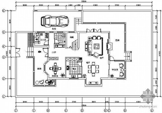 二层别墅土建设计图资料下载-某二层别墅装饰图