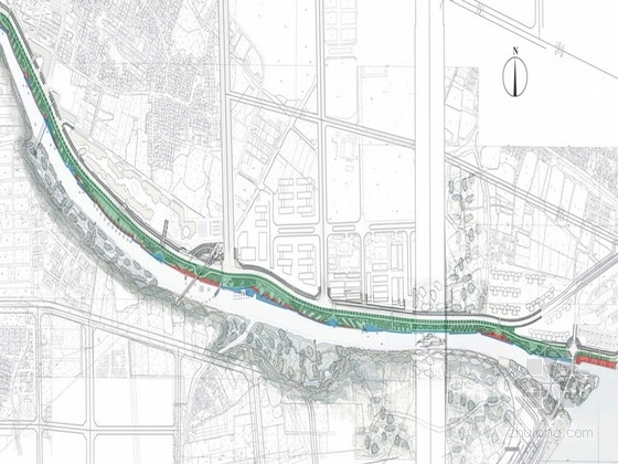 城市街头绿地案例分析资料下载-[广东]生活化滨水走廊绿地景观规划设计方案