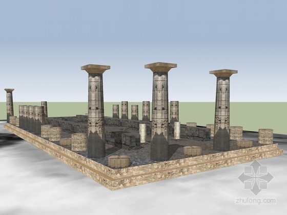 赫塔和保罗埃米尔展馆资料下载-赫拉神庙SketchUp模型下载