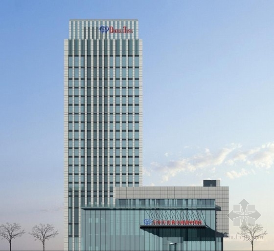 [重庆]高层知名酒店外立面建筑设计方案文本-高层知名酒店外立面建筑效果图 