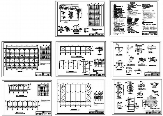 钢架棚仓库钢结构设计资料下载-某21米跨厂房钢结构设计图
