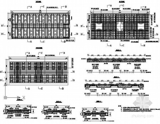 高铁图纸钢筋图纸资料下载-高速铁路道床板成套cad设计图纸