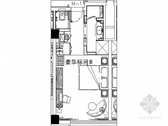 CAD酒店标间资料下载-[陕西]某五星级酒店豪华标间室内装修图（含效果）