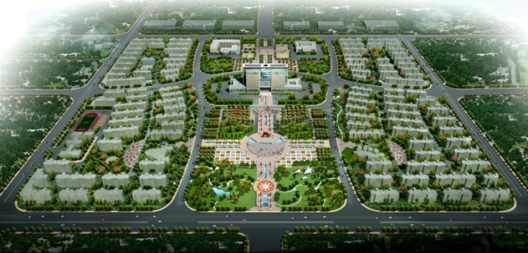 安徽省广电中心平面图资料下载-安徽省天长政务中心城市设计
