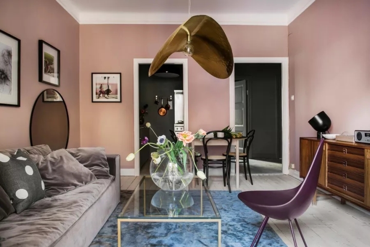 莫斯科色彩柔和的公寓资料下载-斯德哥尔摩色彩缤纷时尚公寓
