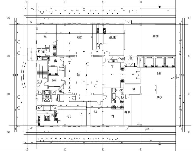 新中式风格水墨江南套房施工图设计（CAD+效果图）-原始结构图