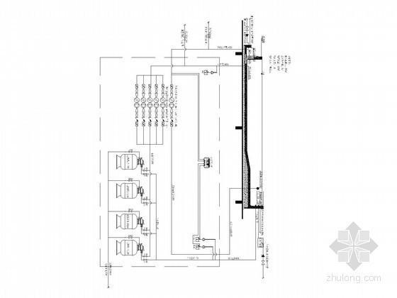[深圳]室外游泳池水处理工程水电施工图纸-成人池工艺流程图 