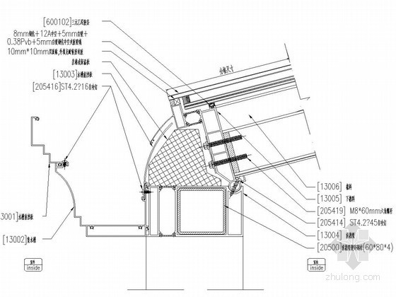 玻璃阳光房CAD图资料下载-阳光房系统节点图