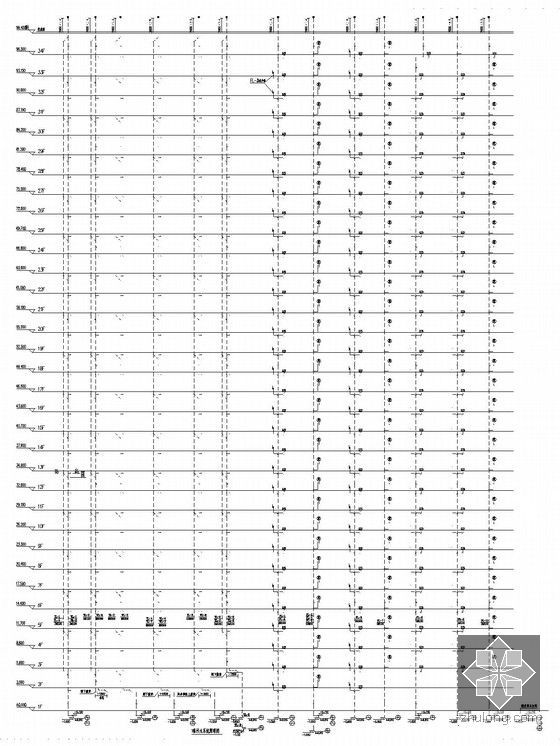 [福建]9万平米商业住宅小区给排水设计（气体灭火）-1栋排水系统原理图