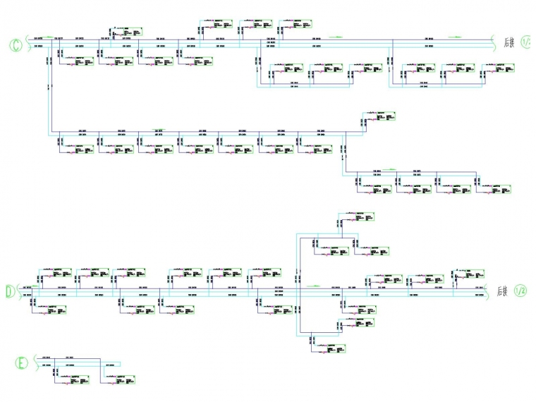 [天津]多层体育馆空调通风及防排烟系统设计施工图-水系统流程图二.jpg