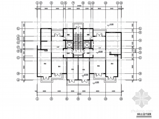 [成都]现代风格超高层商住楼建筑设计方案文本-现代风格超高层商住楼各层平面图