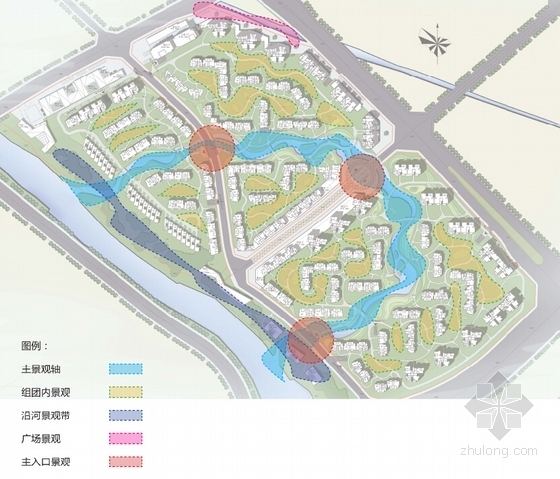 [四川]林盘式高层住宅小区建筑规划设计方案文本（知名建筑设计院）-林盘式高层住宅小区建筑规划分析图