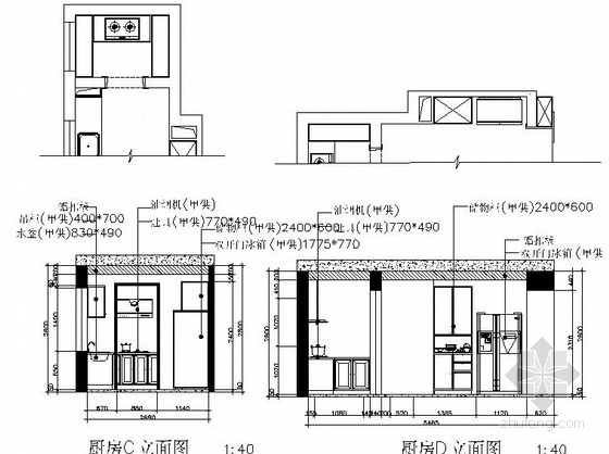 [原创]知名上市设计公司设计美式梦幻四居室家居施工图（含意向图）-[原创]天津知名上市连锁设计公司设计美式四居室家居施工图立面图 