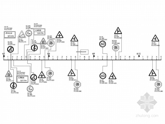 标志标线布置资料下载-[湖南]二级公路交通安全设施施工图46张（标志标线护栏）