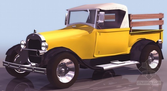 3DMAX圆形座椅模型资料下载-黄色卡车3DMAX模型
