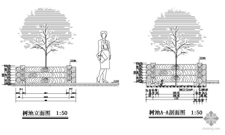 cad广场大样图资料下载-树荫广场施工大样图