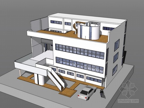 新加玻特雷弗斯住宅资料下载-斯图加特魏森霍夫居住住宅SketchUp模型